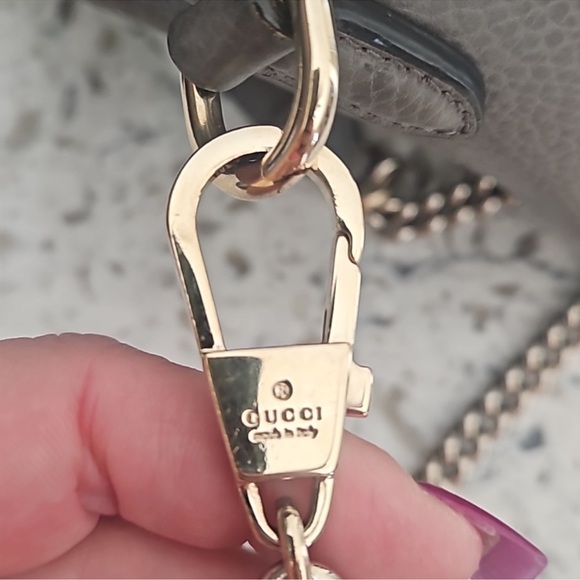 Gucci Taupe Pebbled Leather Shoulder Bag with COA - Picture 10 of 13